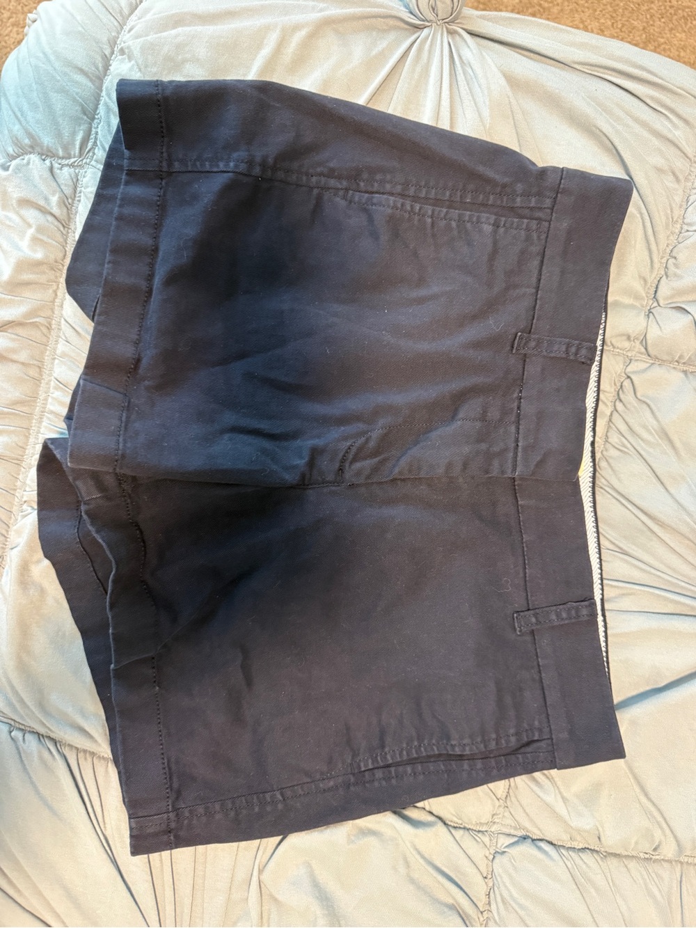 J. Crew Navy Flat-Front Cotton Chino Shorts